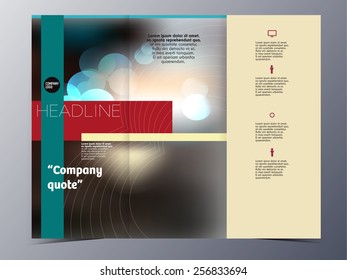 minimal style brochure template tri-fold vector illustration for use as product presentation or company presentation 