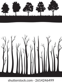 Minimal style cad tree silhouette