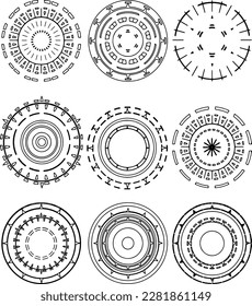 minimal style circle wheels drawing