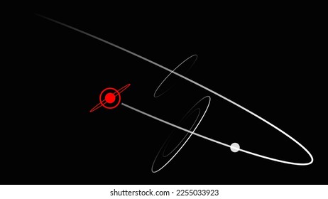 Minimal Style Comet Orbit Lines, Black Background