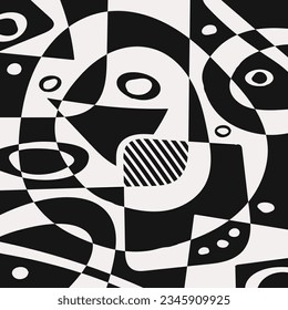 Composición mínima de estilo. Formas abstractas de moda en color. Diseño de pancartas y afiches. Ilustración moderna y de moda. Resumen de objetos geométricos de fondo dibujados a mano.