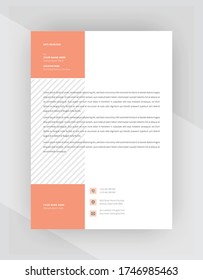 Minimal style Corporate letterhead template design.