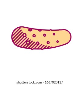 Ilustración de pepino de estilo mínimo. Diseño de icono o logotipo.