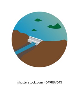 Minimal style Dam illustration