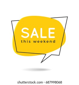 Minimal style flat speech bubble shaped banner, price tag, sticker, badge. Vector illustration.