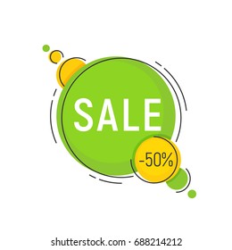 Minimal style flat trendy bubble shaped banner, price tag, sticker, badge. Vector illustration.