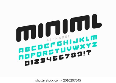 Minimal style font design, alphabet letters and numbers illustration