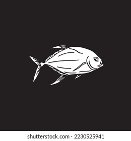 logotipo de peces ilustrativo de dibujo manual de estilo mínimo