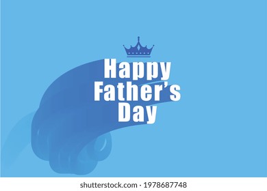 minimal style happy fathers day blue background