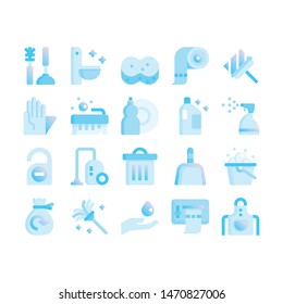 Minimal style icons of cleaning