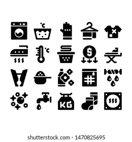 Minimal style icons of laundry 