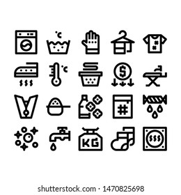 Minimal style icons of laundry 