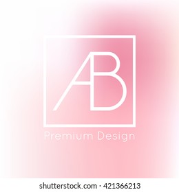 Minimal style logo design with thin lines and pink gradient mesh background. Corporate identity for feminine companies.