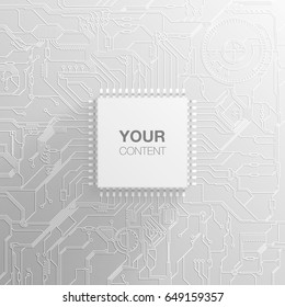 Minimal style micro chip with printed circuit board, ideal for tech business