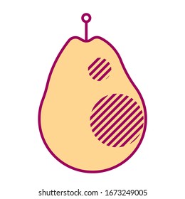 Minimal style pear illustration. Icon or logo design.