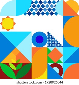 Minimal style poster geometric shapes various pattern design abstract vector and space ideas for web banners business presentation branding package printing wallpaper background.