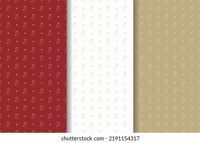 Minimal style seamless pattern for Christmas with small socks or boots. Modern and stylish repeat pattern for winter holidays.