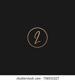 Minimal Style Unique and Creative black and golden color Signature style L icons