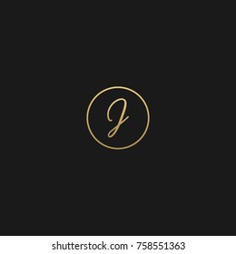 Minimal Style Unique and Creative black and golden color Signature style J icons