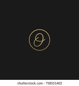 Minimal Style Unique and Creative black and golden color Signature style O icons