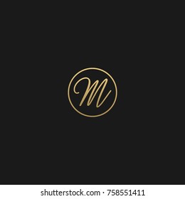 Minimal Style Unique and Creative black and golden color Signature style M icons