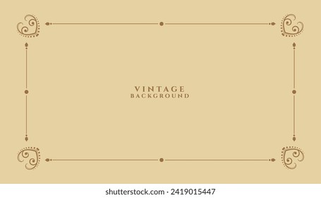 minimal style vintage frame background design vector