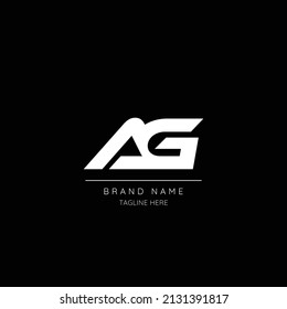 Minimal style white and black color letter AG initial based logo.