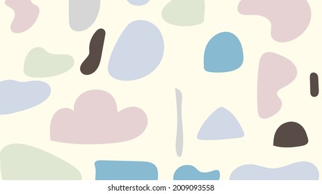 Minimal stylish cover template , Shapes set on white background. Hand draw abstract design elements in pastel colors  , illustration Vector EPS 10