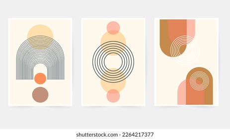 Minimal stylish cover template , Shapes set on white background. Hand draw abstract design elements in pastel colors  , illustration Vector EPS 10