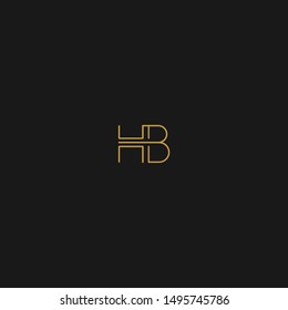 Minimal and Stylish HB logo design with interlocked design