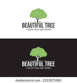 Minimal stylized beautiful tree logo