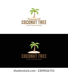 Minimal Stylized coconut tree logo