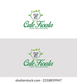 Minimales stylisches, süßes Koala-Logo