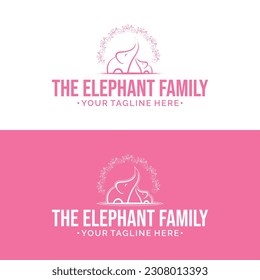 Minimal Stylized the elephant family