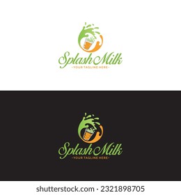 Minimales stylisches Splash-Milch-Logo