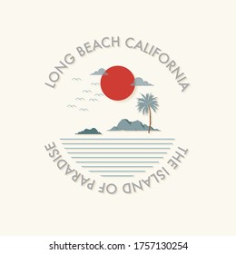 Minimal of summer beach vibes graphic vector eps10 , Design for Tshirt, clothes,fashion,textile,fabric, card and all graphic type on white background color