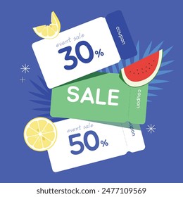 Minimal Summer Sale Coupon Illustration