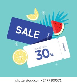 Minimal Summer Sale Coupon Illustration