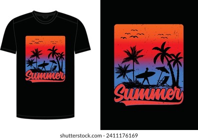 Minimal summer t shirt design.