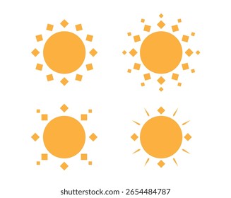 Minimal Sun Icon Pack with Line and Shape Variations for Energy and Weather Infographics