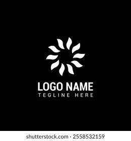 minimal sun logo design with inspire sign