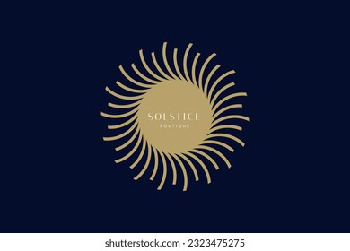 Minimal sun logo, Solar logotype, Minimalistic, Simple, Round, line, outline, Energy, Minimal, Celestial logo design