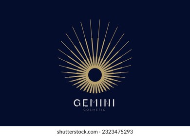 Minimal sun logo, Solar logotype, Minimalistic, Simple, Round, line, outline, Energy, Minimal, Celestial logo design