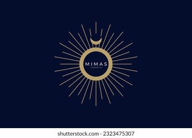 Logotipo de sol mínimo, logotipo solar, minimalista, simple, redondo, línea, contorno, energía, diseño de logotipo mínimo, celeste