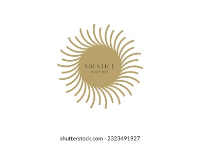 Minimal sun logo, Solar logotype, Minimalistic, Simple, Round, line, outline, Energy, Minimal, Celestial logo design