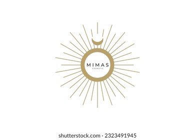 Minimal sun logo, Solar logotype, Minimalistic, Simple, Round, line, outline, Energy, Minimal, Celestial logo design