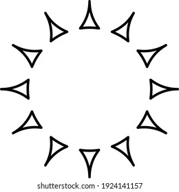 Minimal sun rays, illustration, vector on white background.