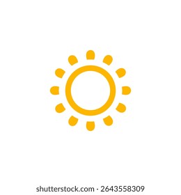 Símbolo Solar Mínimo Com Centro De Anel. Ótimo Para IU Da Manhã, Temas De Solstício, Aplicativos Meteorológicos E Sinais Digitais Relacionados Ao Calor. Brilhante e limpo. Ilustração de vetor.