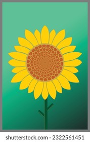 Minimale Sonnenblume, Vektorgrafik-Wandkunst  