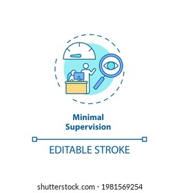 Minimal supervision concept icon. Staff training idea thin line illustration. Functional self-management. Maintaining control over projects. Vector isolated outline RGB color drawing. Editable stroke